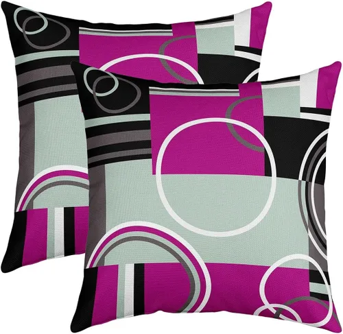 Vista 11 de Juego de 2 fundas de almohada de panal de abeja de 16 x 16 pulgadas, fundas de cojín geométricas hexagonales, fundas de almohada de colmena