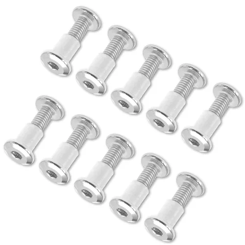 Vista 2 de 35 Pares (70 Piezas) Perno de Cabeza Hexagonal M6x12mm con Llave Allen, Pernos Conectores Plateados para Muebles M6 Tornillos Avellanados Tuercas