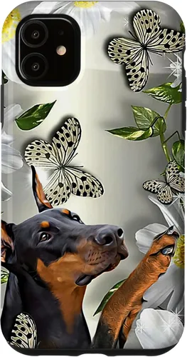 Vista 8 de Doberman Pinscher Daisy and Butterfly Case for iPhone 17