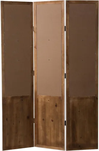 Vista 8 de SOFE Separador de habitación de madera de 3 paneles de 6 pies de alto, paneles plegables de pantalla de tocador rústico, divisor de pared decorativo