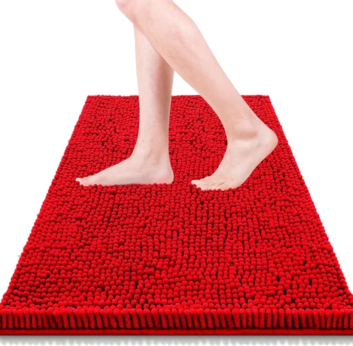 Vista 29 de Alfombras de baño de 47 x 17 pulgadas, súper absorbentes, suaves, gruesas, lavables a máquina, tapete de baño de felpilla antideslizante, tapete