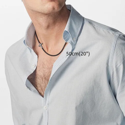 Vista 3 de GAVU Collar de cruz de acero inoxidable para hombre