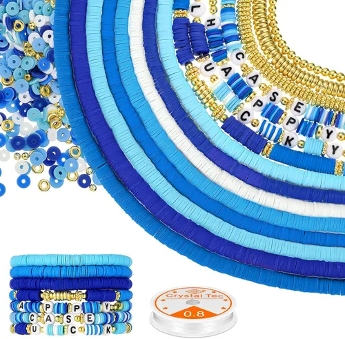 Vista 8 de Ferraycle Juego de 5700 cuentas de arcilla de otoño de Halloween, cuentas de arcilla de Navidad, kits de fabricación de joyas para pulseras, Naranja