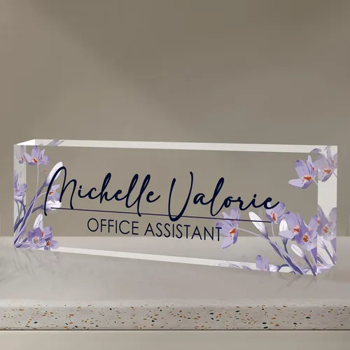 Vista 14 de Placa de identificación para escritorio, placa de nombre de escritorio personalizada, accesorios de escritorio de oficina acrílicos, regalos A