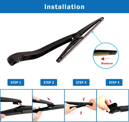 Vista 5 de WTI - Juego de limpiaparabrisas trasero, brazo compatible con Chevrolet HHR 2006-2011, kit de limpiaparabrisas trasero, nuevo, piezas de repuesto
