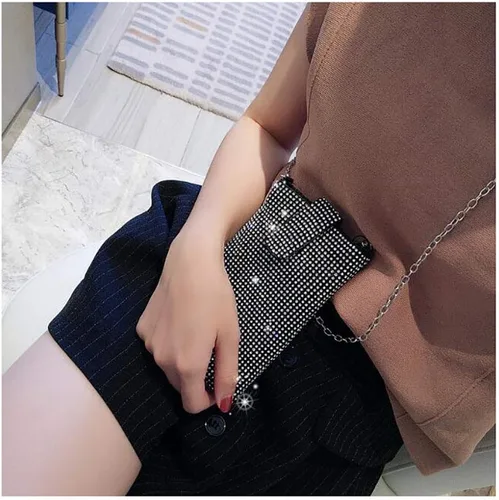 Vista 9 de Happyera Bling Rhinestone Evening Handbag Cell Phone Purse Wallet Clutch Crossbody Bag