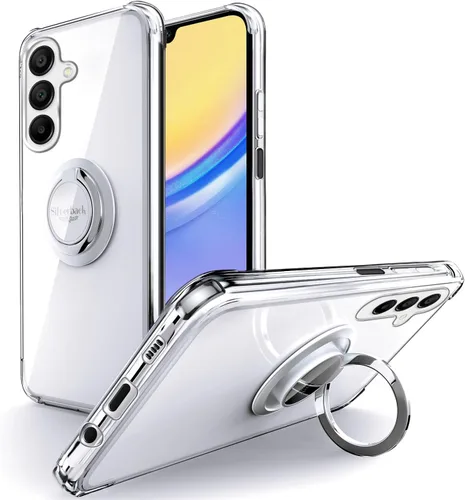 Vista 8 de Silverback - Carcasa transparente para Samsung Galaxy A15 con soporte de anillo