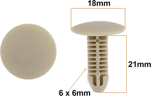 Vista 2 de uxcell 100pcs 0.236 in agujero plástico remaches sujetadores empuje clips caqui para coche