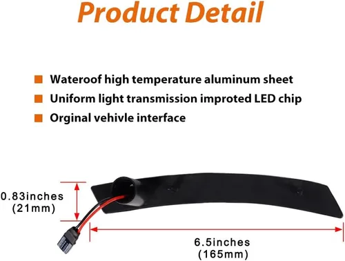 Vista 3 de ADIIL Luces de marcador lateral de guardabarros delanteros LED ámbar con lente transparente compatible con MINI Cooper R50 R52 R53 2002-2008 Lente