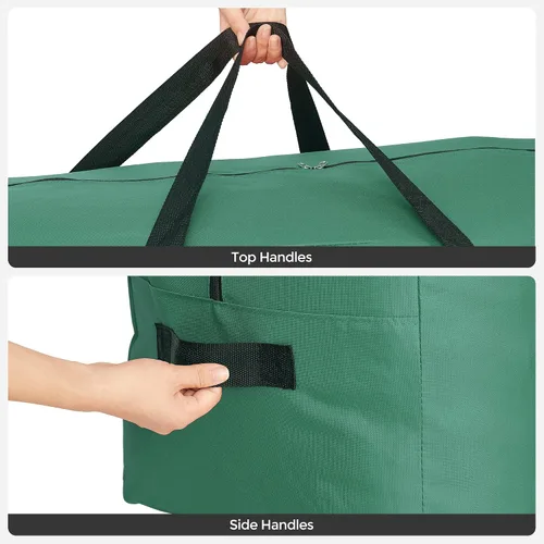 Vista 6 de SONGMICS Bolsa de almacenamiento para árbol de Navidad, hasta 9 pies, tela Oxford 600D resistente al desgaste, contenedor de almacenamiento