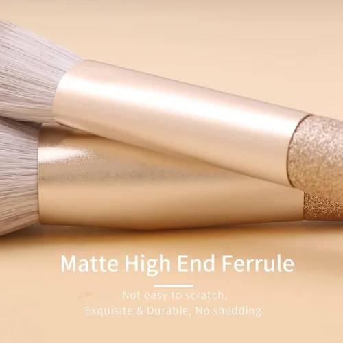 Vista 5 de ENZO KEN Juego de brochas de maquillaje de cabello natural profesional, juego de brochas de maquillaje de pelo de zorro con estuche, juego