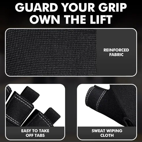 Vista 5 de Guantes de gimnasio para levantamiento de pesas, guantes de entrenamiento con protección completa de la palma, guantes de fitness transpirables