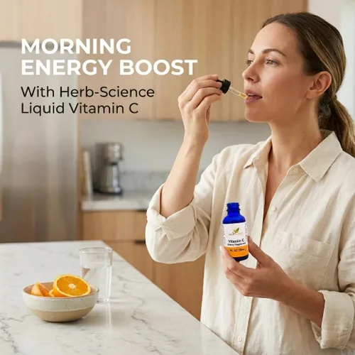 Vista 9 de Vitamina C líquida: ácido ascórbico prensado en frío, de alta absorción, vegano, sin alcohol, gotas de vitamina C sublinguales, sin sabores
