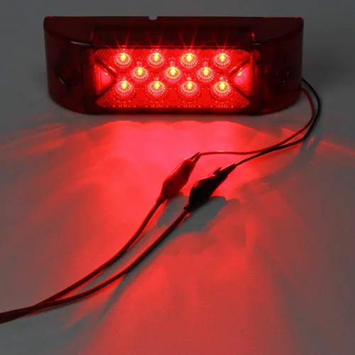 Vista 4 de Partsam Luces de marcador LED rectangulares de 2" X 6" con 13 diodos con reflector (2 rojos+10 ámbar)
