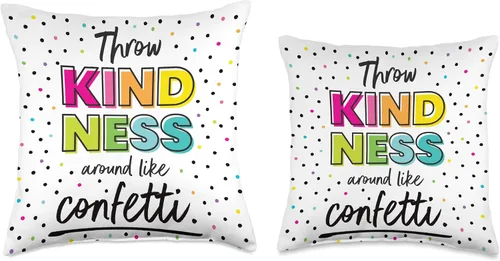 Vista 3 de Carson Dellosa Education Happy Place Kindness Around Like - Almohada de confeti, 16 x 16 pulgadas, multicolor