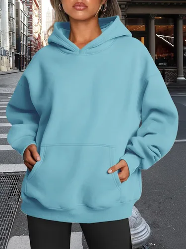 Vista 167 de Trendy Queen - Sudaderas extragrandes con capucha para mujer, suéteres de manga larga, sin botones, de vellón, de otoño, ropa de invierno