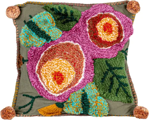 Vista 14 de Creative Co-Op Juego de 2 almohadas bordadas de algodón, multicolor, juego de 2
