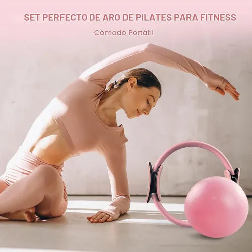Vista 2 de KANGFITER Pilates Kit with Ankle Weight, Pilates Ring Ball, Resistance Band 11 piezas rosa