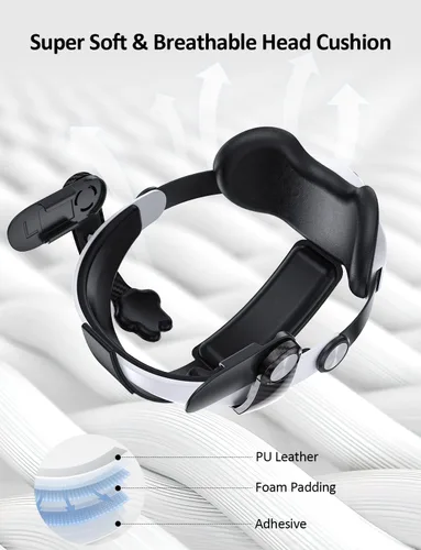 Vista 5 de NexiGo Correa de cabeza para Oculus Quest 2, repuesto para correa Elite, correa de cabeza ajustable, mayor apoyo y equilibrio, reducción de presión
