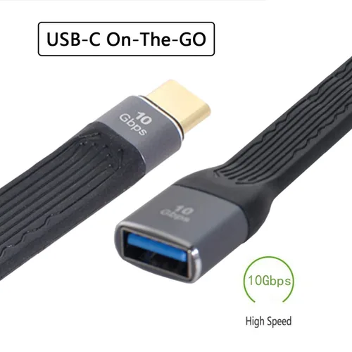 Vista 8 de CY USB 3.1 tipo C macho host a USB3.0 tipo AF OTG Flat Slim FPC cable de datos 5.1 in para teléfono portátil