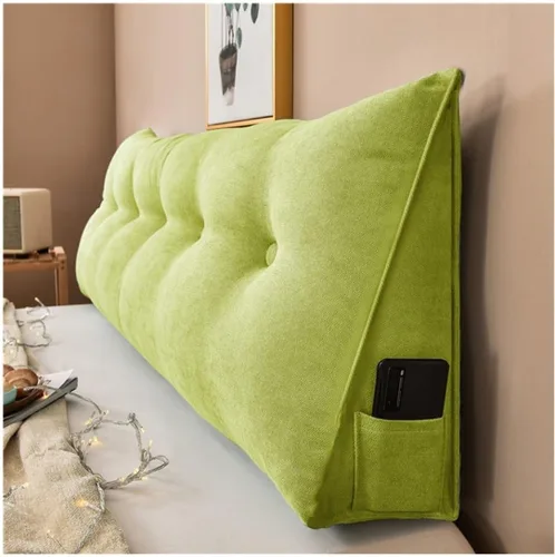 Vista 8 de Almohada triangular para cabecero de lectura, cojín de cuña, almohada grande para cama / almohada de lectura para sentarse en reposo en cama, Marrón