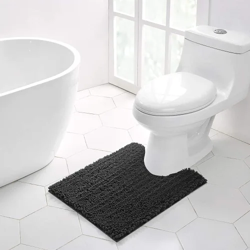 Vista 94 de Walensee Alfombra de baño antideslizante (32x20, azul oscuro) absorbente de agua, súper suave, felpilla peluda, lavable a máquina, se seca
