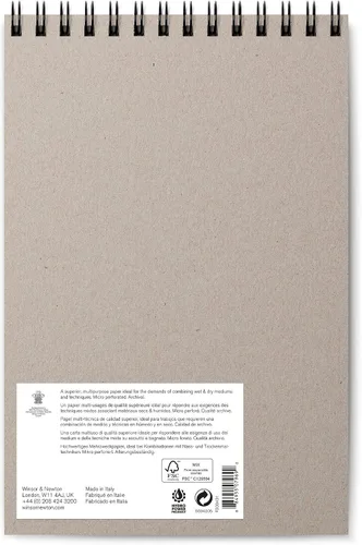 Vista 2 de Winsor & Newton Bloc de medios mixtos profesional, 7" x 10", 30 hojas, 250gsm, blanco