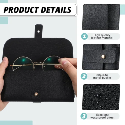 Vista 3 de Nuogo Paquete de 30 fundas para lentes, estuche suave para lentes de sol, bolsa portátil de piel sintética para mujeres y hombres
