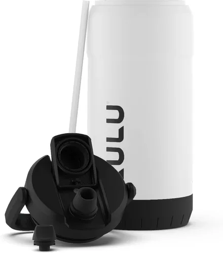 Vista 15 de ZULU Goals - Botella de agua de acero inoxidable con gran capacidad, aislada al vacío Jarra reutilizable con asa Tapa a prueba de fugas