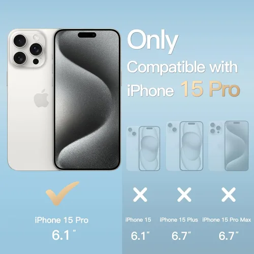 Vista 2 de JETech Funda transparente para iPhone 15 Pro, transparente Protección delgada, diseño transparente de TPU suave, a prueba de golpes