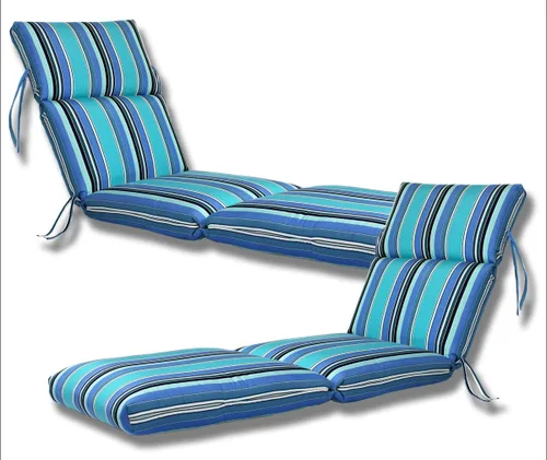 Vista 7 de Comfort Classics Inc. Sunbrella - Juego de 2 colchonetas acanalado para camastro en interior y exterior de 22 x 74 x 5 pulgadas (55.8 x 188 x 12 cm)