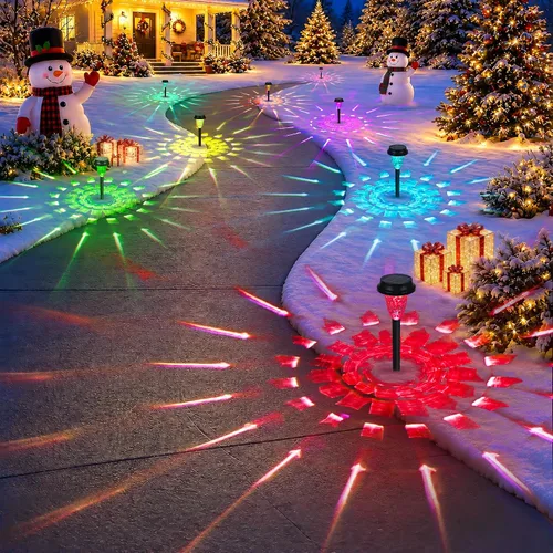 Vista 10 de GIGALUMI Luces solares impermeables para exteriores, paquete de 12 Blanco cálido