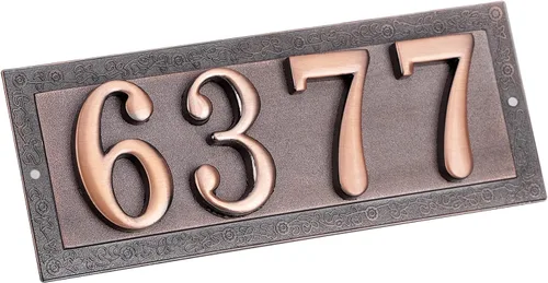 Vista 20 de Letrero personalizado con número de casa en 3D, placa de letrero personalizable con logotipo personalizado, placa de texto, pizarra, para interiores