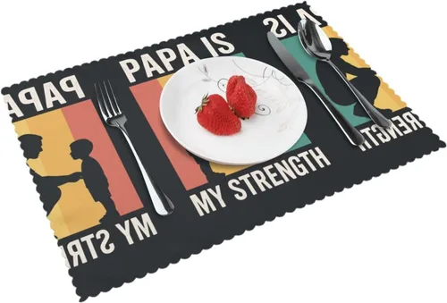Vista 17 de Rectangular Placemats Set of 4, Heat Resistant Black Eagle Printed Kitchen Dining Table Mats