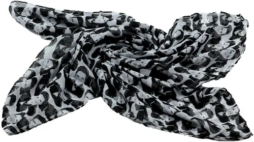Vista 3 de Lingso - Bufanda para mujer, diseño de mujer, color negro