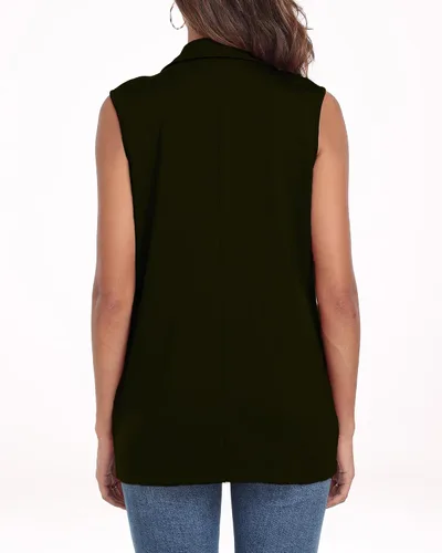 Vista 3 de Xeoxarel Chaleco blazer sin mangas con bolsillos para mujer (S - XXL)
