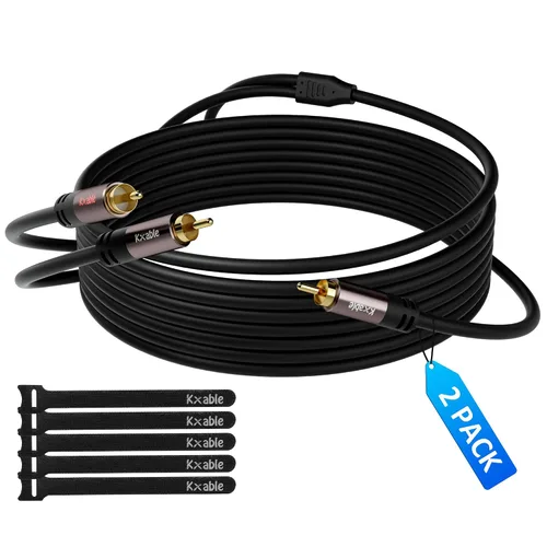Vista 7 de Cable RCA Y de 25 pies, 1 RCA macho a 2 RCA macho adaptador divisor macho
