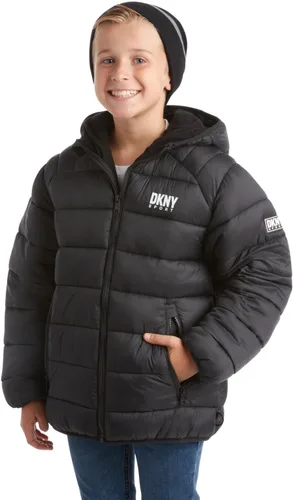 Vista 3 de DKNY Chaqueta para niño Abrigo acolchado ligero y plegable con gorro de invierno (8-20)