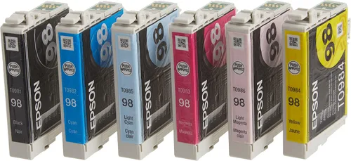Vista 3 de Epson 98 negro y color C/M/Y/LC/LM - Cartuchos de tinta, T098120-BCS y T099 Claria tinta de alta definición Capacidad estándar Paquete combinado