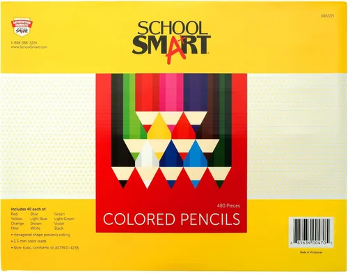 Vista 5 de School Smart Paquete de aula de lápices de colores, colores surtidos, 480 lápices