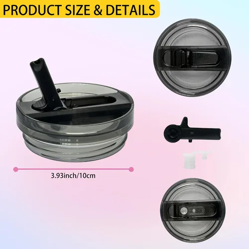 Vista 2 de 2 tapas con popote desmontable para Stanley Quencher ProTour de 40 onzas, tapa 100% a prueba de fugas para accesorios de vasos Stanely de 40 onzas