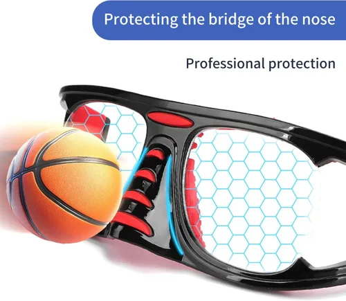 Vista 4 de SooGree Gafas deportivas de racquetbol, baloncesto, fútbol, fútbol, gafas protectoras, lentes de seguridad, lentes reemplazables