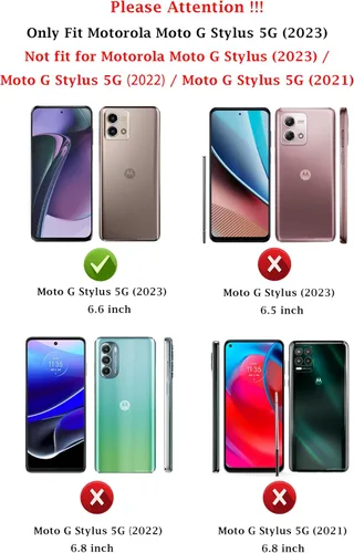 Vista 2 de Funda para Moto G Stylus 5G 2023: funda protectora de doble capa resistente para teléfono celular, a prueba de golpes, con protector de pantalla