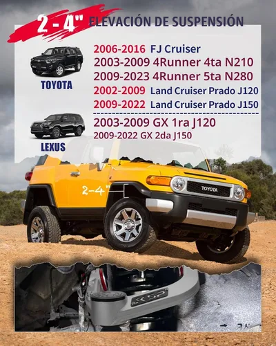Vista 2 de KSP Brazo de Control Superior Delantero Para Toyota 4Runner 2003-2023, Brazo de Control de Aluminio Delantero Ajustable de 2-4" Para 2006-2016 FJ