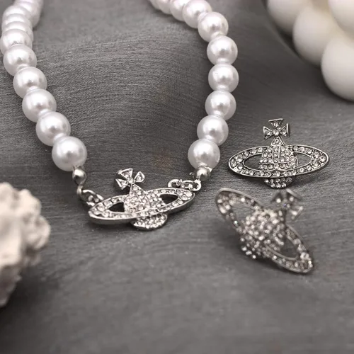 Vista 5 de SFE Juego de 4 gargantillas de perlas artificiales para mujer, juego de joyas de perlas para mujer, accesorios de perlas de boda, conjunto de joyas