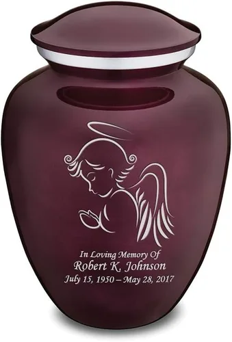 Vista 21 de Geturns - Pequeñas urnas de cremación de ángel personalizadas para cenizas humanas, urna funeraria negra para mujeres y hombres con capacidad