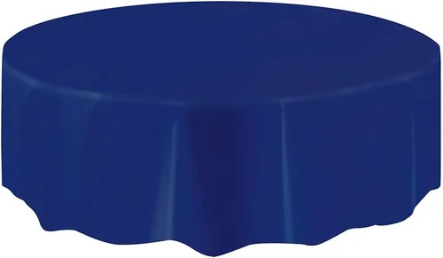 Vista 6 de Mantel redondo de plástico sólido negro (84 pulgadas), 1 unidad, diseño elegante y calidad premium, ideal para fiestas, eventos y uso diario