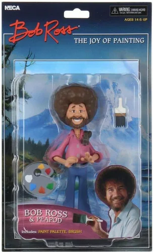 Vista 7 de NECA Bob Ross - Figura de acción a escala de 6 pulgadas - Toony Classics Bob Ross con Peapod