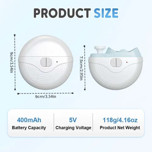 Vista 6 de Cortaúñas eléctrico inteligente para adultos mayores, 3 velocidades de potencia fuerte, recortador automático de uñas con pulidor, luz