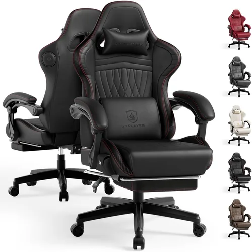 Vista 18 de GTPLAYER ACE-PRO Sillas Gaming Musicales – Altavoces Integrados, Soporte de App y Control Bluetooth, Sillas de Juegos de Computadora con Reposapiés